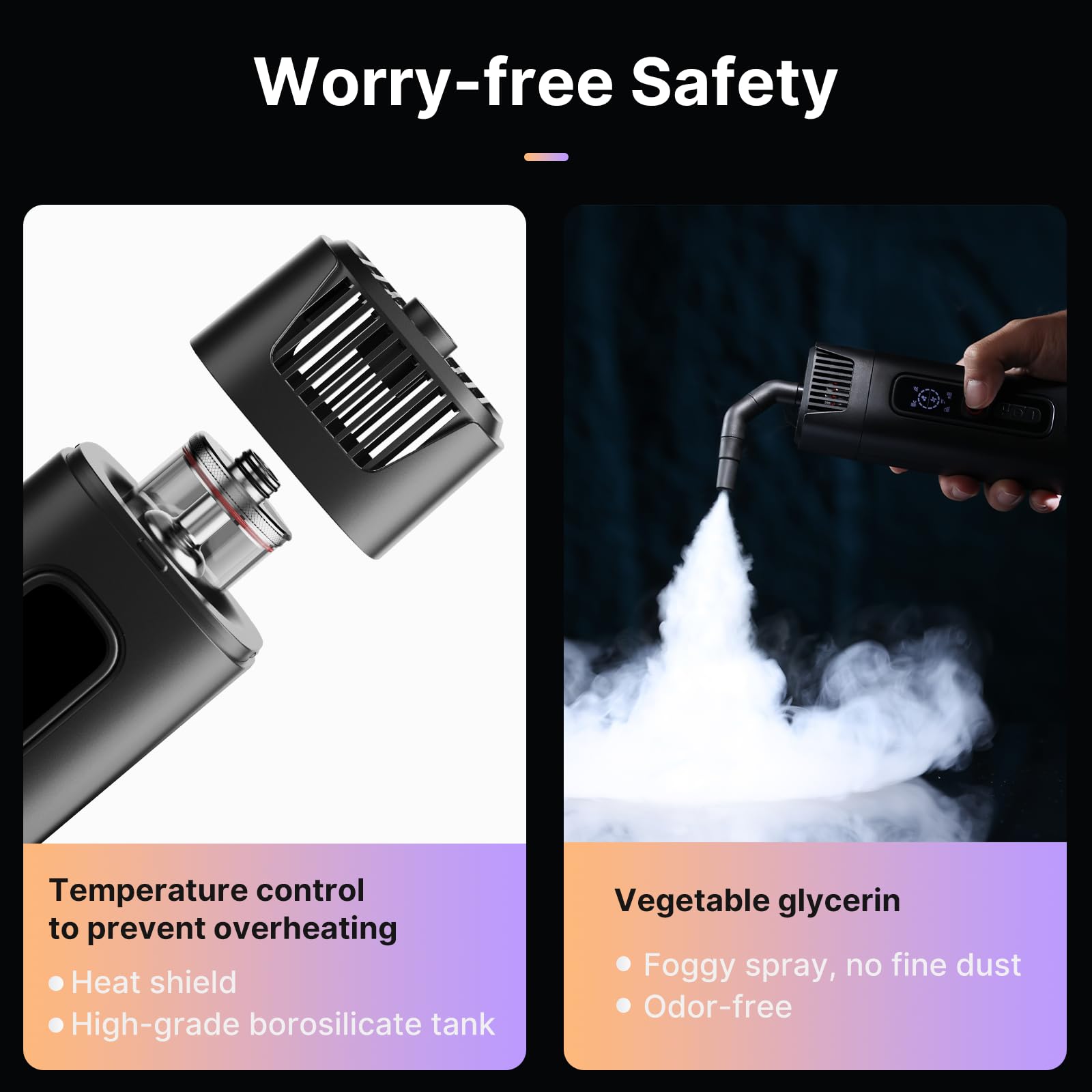 JUSMO FM01 Portable Smoke Machine - Battery Powered Handheld Fogger with Remote Control for Photography, Videography & Special Effects | Indoor & Outdoor Use for Parties, Concerts, Halloween & Film Production
