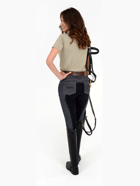 Durable Horse Riding Denim Breeches for Women - Comfortable Equestrian Jeans for Training & Show Jumping | Perfect for English Riding & Stable Work