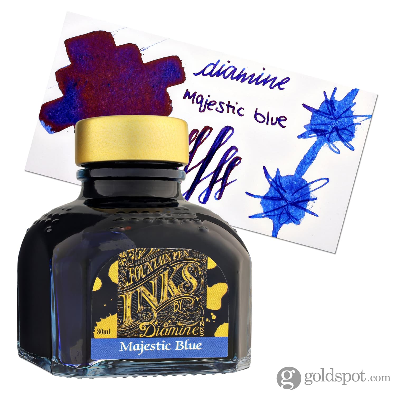 Diamine Majestic Blue Fountain Pen Ink Bottle & Cartridges - Premium Writing Ink for Calligraphy, Journaling, and Office Use