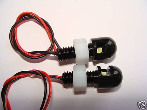 GCD Black Aluminum LED Licence Plate Bolt Lights - Waterproof Super Bright for Cars, Trucks, Motorcycles & Trailers