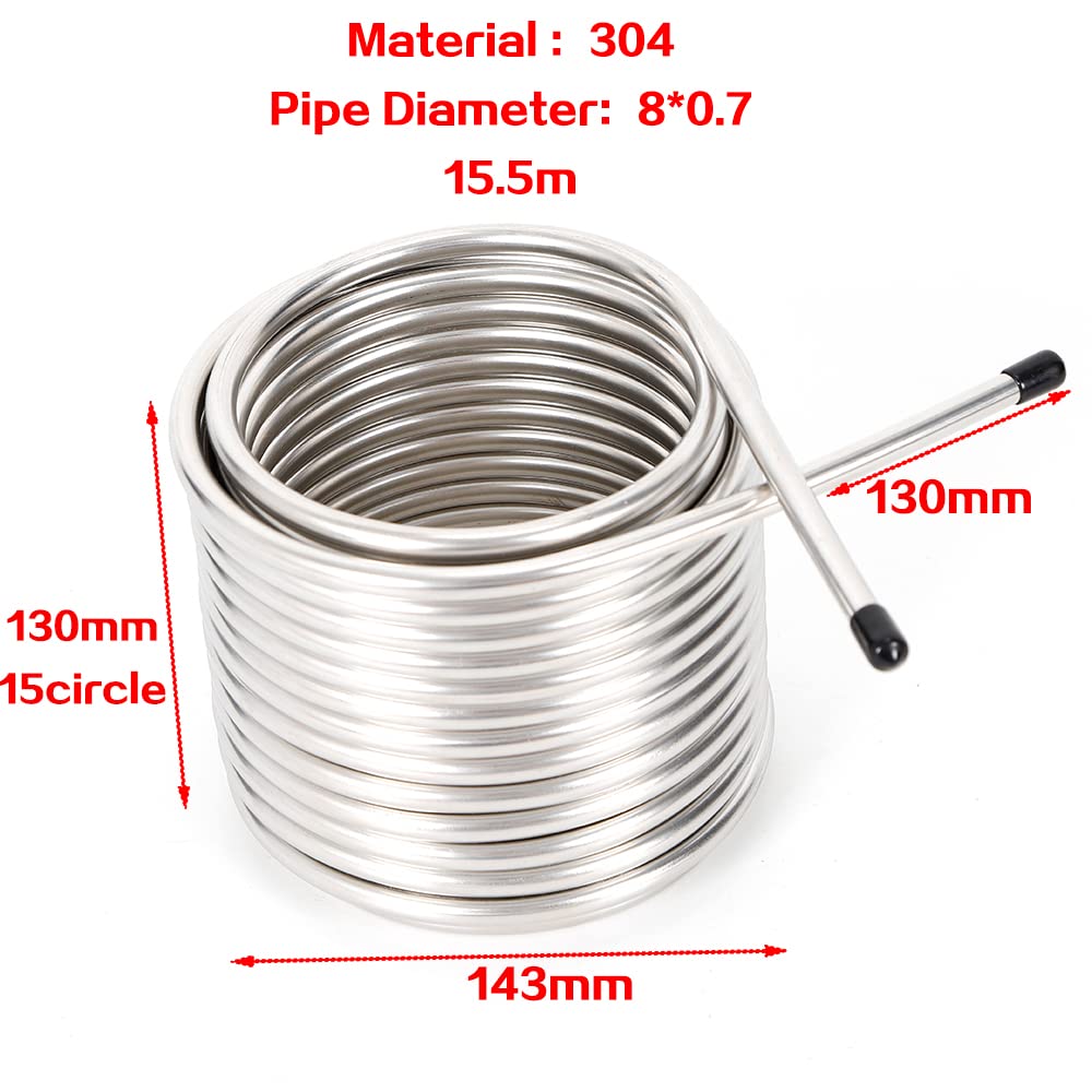 Stainless Steel Beer Cooling Coil Pipe - Immersion Wort Chiller for Home Brewing, Kitchen & Restaurant Use | Fast Cooling Beverage & Drink Chiller | US Stock | Perfect for Craft Beer, Homebrew & Commercial Brewing