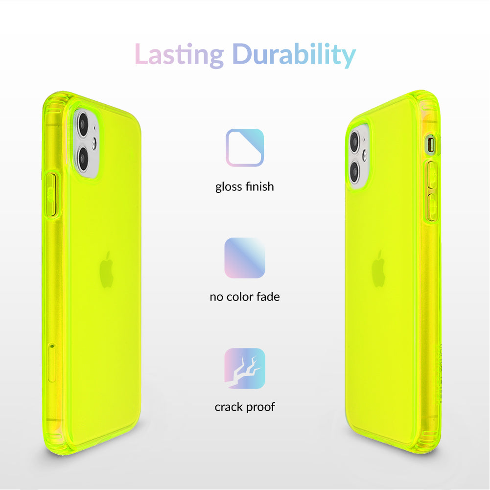 Neon Yellow Clear iPhone Case - Shockproof & Slim Protective Cover for iPhone [Model] - Perfect for Outdoor Activities, Sports & Daily Use