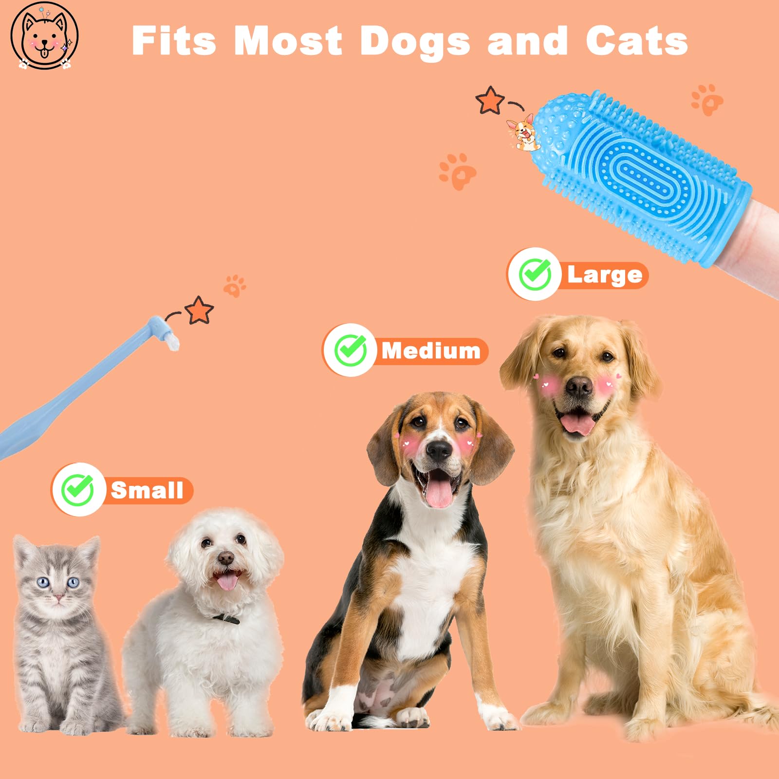 6-Pack Dog Toothbrush Kit - Soft Finger Toothbrushes for Dogs & Puppies - Gentle Teeth Cleaning & Dental Care for Pets - Perfect for Daily Oral Hygiene at Home