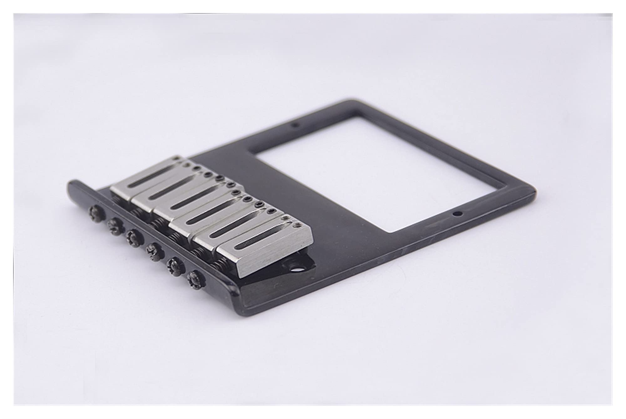 High-Quality Electric Guitar Bridge Saddle Set with Humbucker Pickup - Stainless Steel & Brass Plate - Black Tailpiece for Fixed Bridge Guitars - Perfect for Rock, Blues & Studio Recording