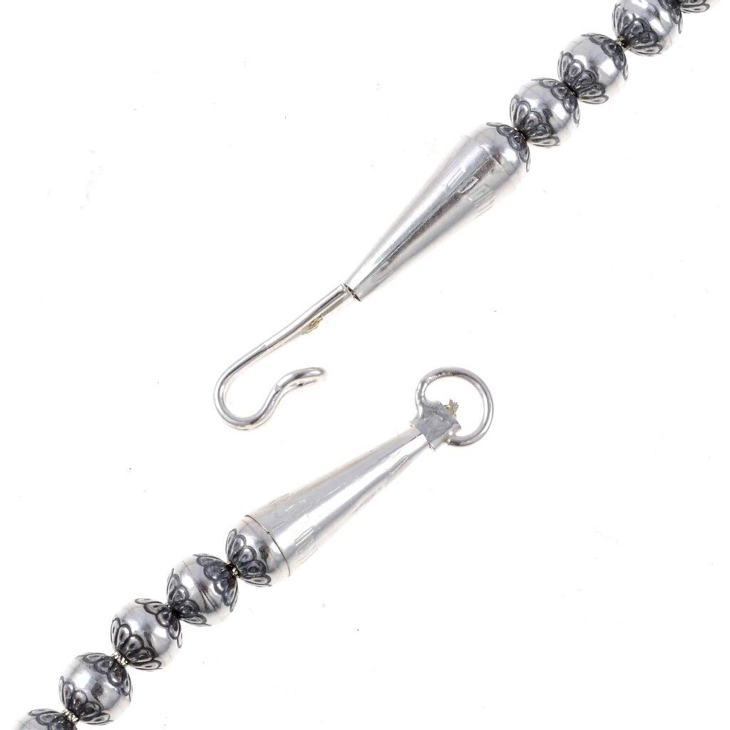 Navajo Desert Pearl Necklace - Handmade Graduated Silver Bead Strand for Women | Southwest Style Jewelry for Boho Fashion, Wedding & Special Occasions