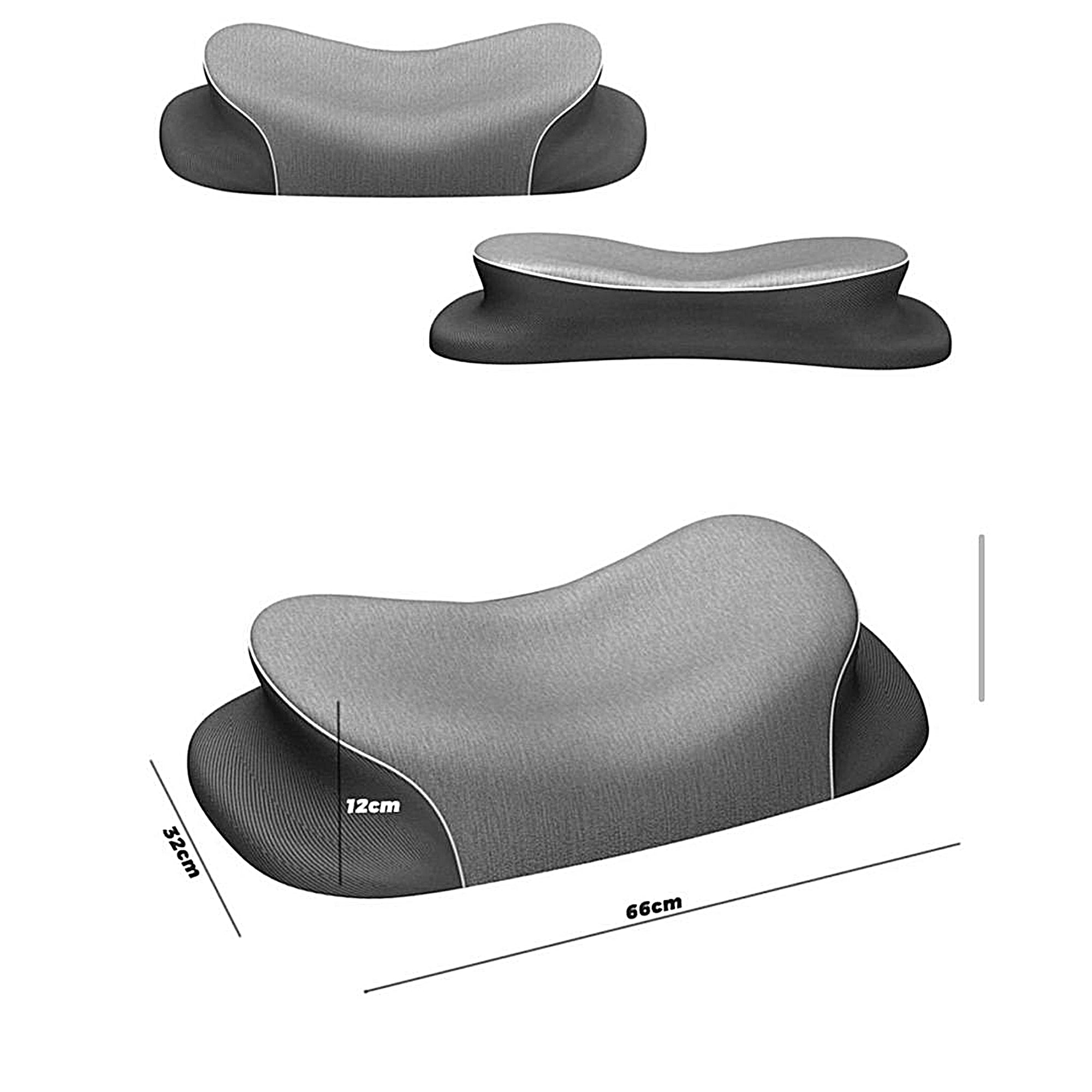 PainX Orthopedic Pillow for Neck & Back Pain Relief - Memory Foam Cervical Support Pillow for Side, Back & Stomach Sleepers - Perfect for Home, Office & Travel Use