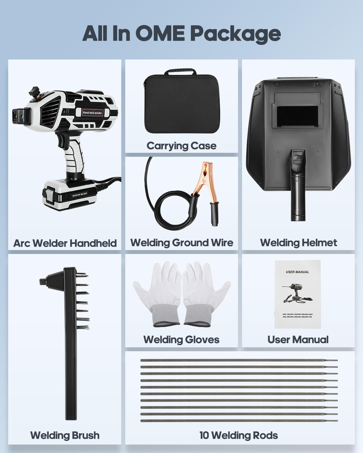 Portable IGBT Inverter ARC Welder Machine 110V - 20-120Amp Adjustable Current, Handheld Welding Tool for 1/16
