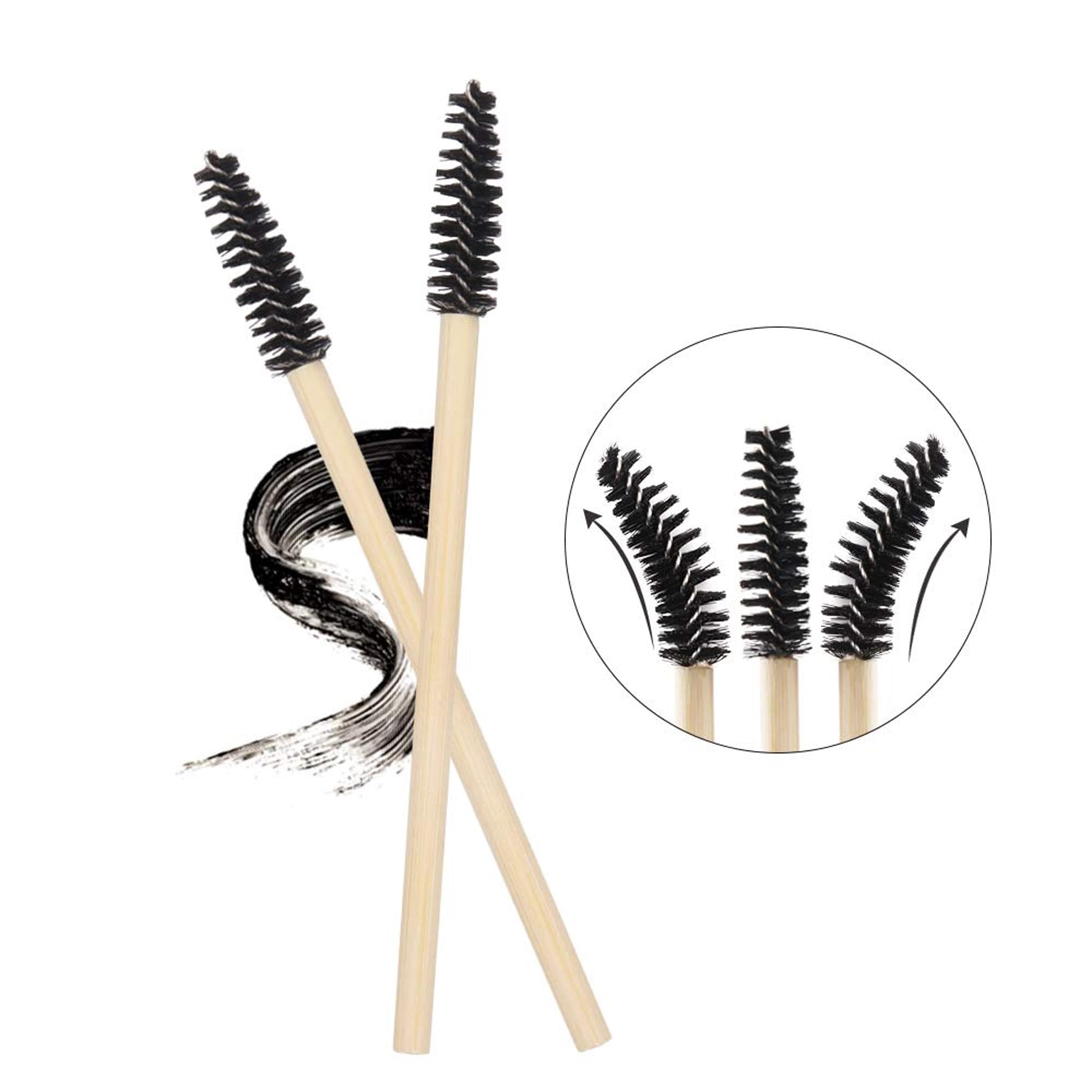 Premium Disposable Wooden Mascara Wands - Pack of 50 (Black) for Salon & Home Use - Perfect for Lash Extensions, Makeup Application & Sanitary Touch-Ups