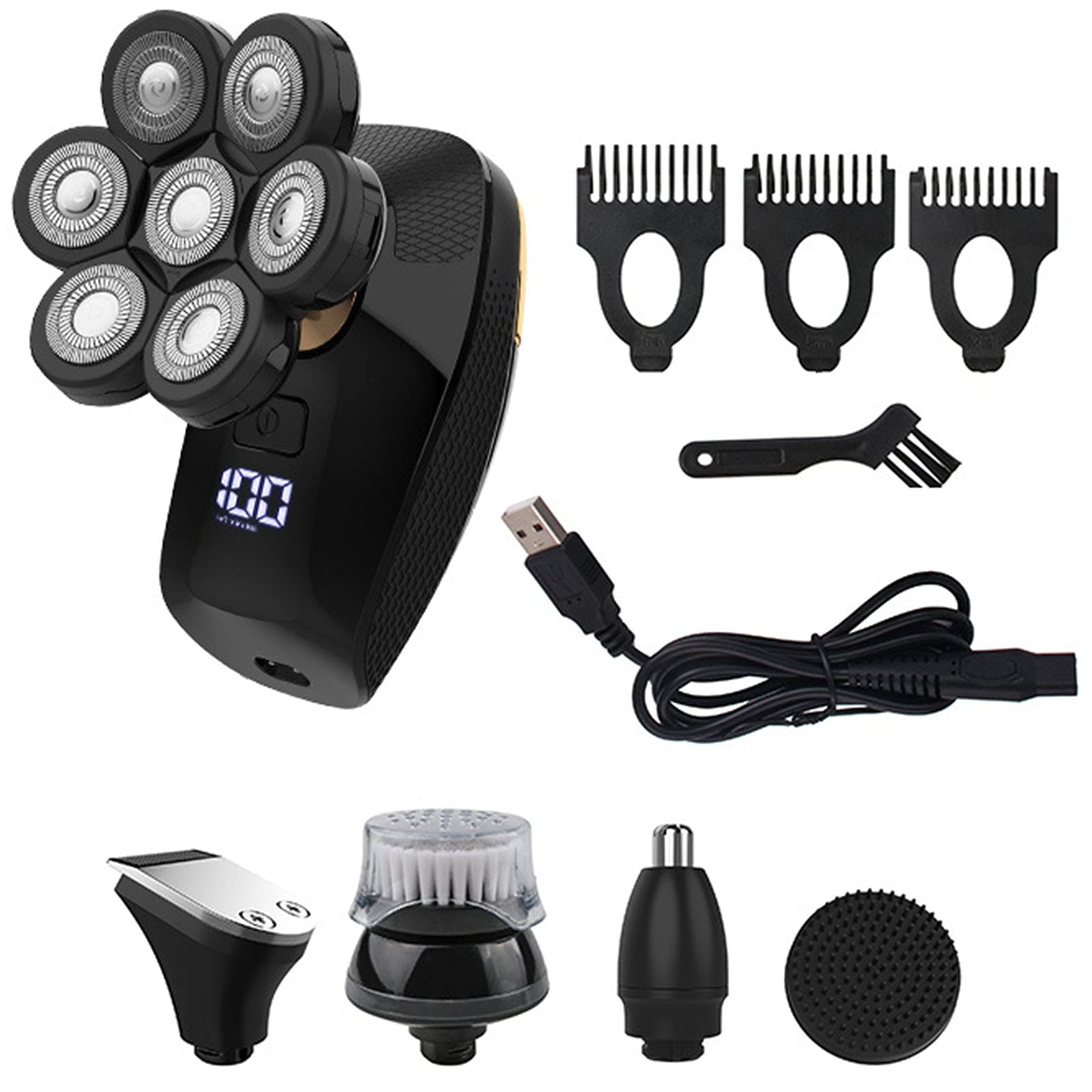5-in-1 Men's Electric Shaver Kit - Waterproof Cordless USB Rechargeable Trimmer for Beard, Nose Hair & Body Grooming | Perfect Gift for Dad, Husband & Boyfriend | Home, Travel & Gym Use