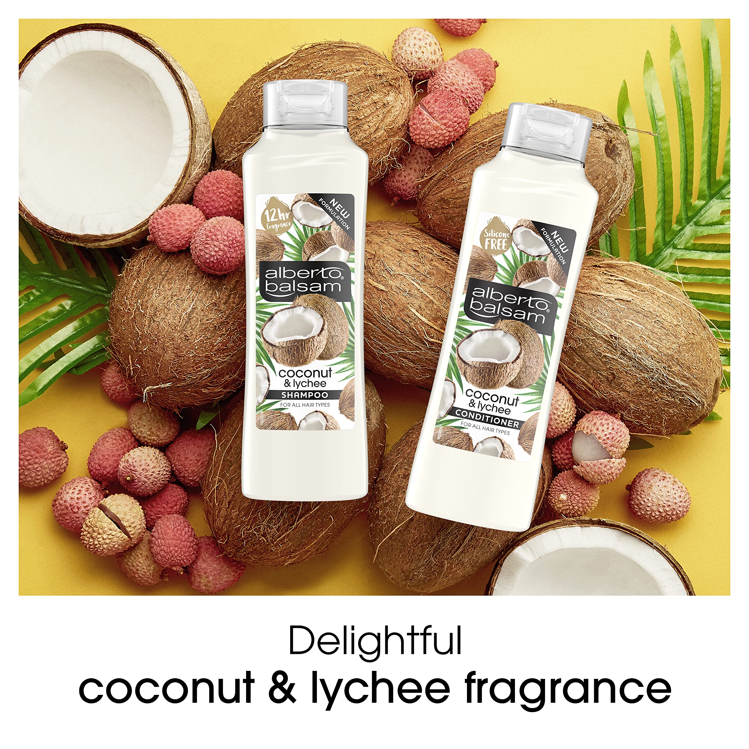 Alberto Balsam Coconut & Lychee Conditioner 350ml - Hydrating Hair Care for Dry & Damaged Hair - Perfect for Daily Use & Salon-Quality Results at Home