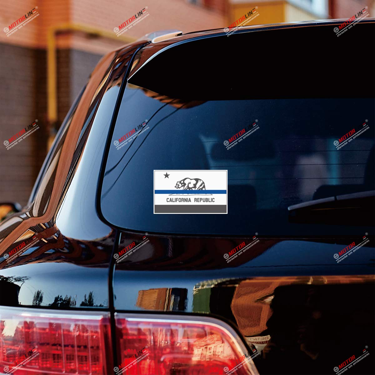 California Flag Thin Blue Line Vinyl Decal Stickers - 3 Pack (2