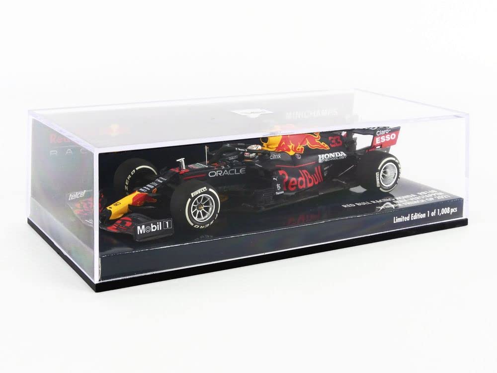 Minichamps Red Bull Racing Honda RB16B Max Verstappen 2021 French GP Winner - 1:18 Scale Diecast Model Car for Collectors & Racing Fans - Perfect for Display, Gifts & Motorsport Enthusiasts