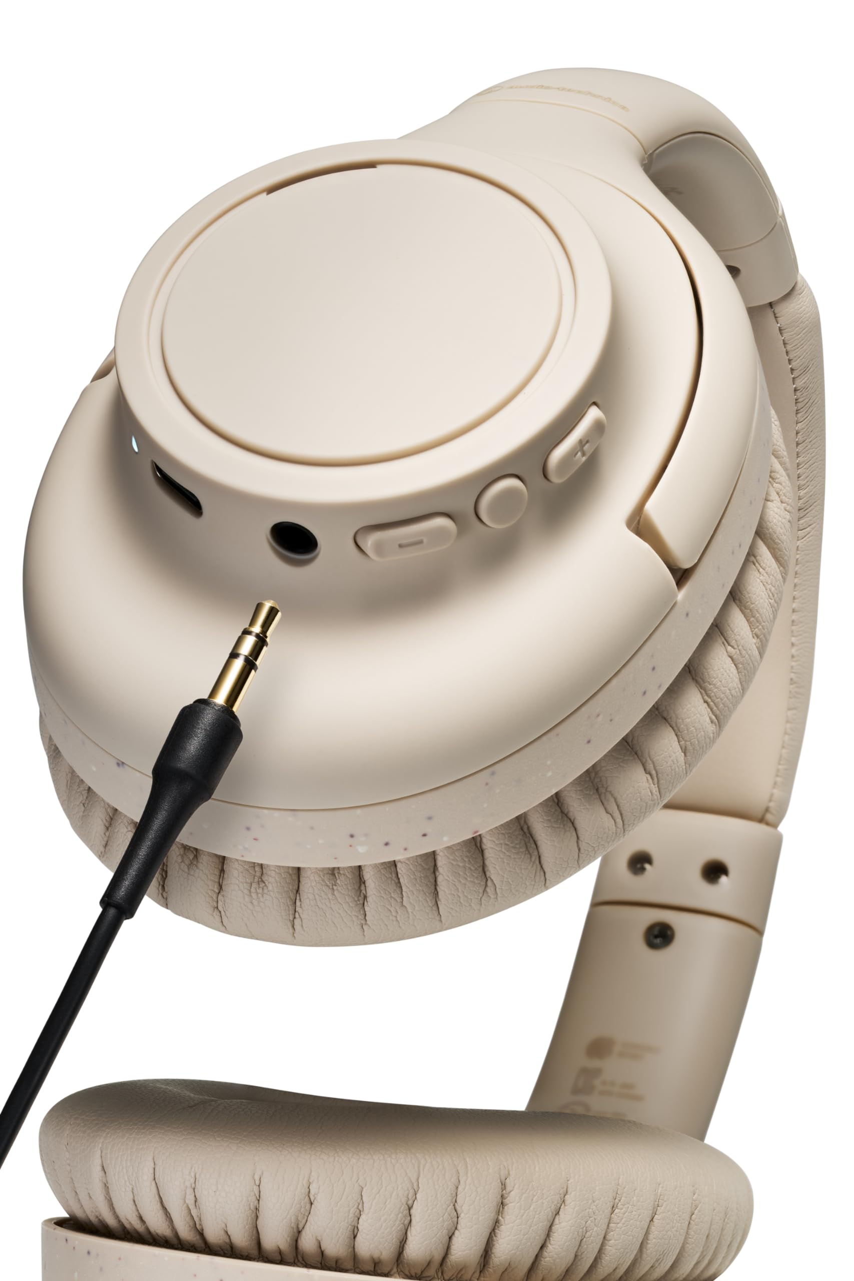 Audio-Technica ATH-S300BTBG Wireless Bluetooth Headphones with Active Noise Cancellation, 90-Hour Battery Life, Comfortable Over-Ear Design - Perfect for Travel, Work & Music Lovers (Beige)
