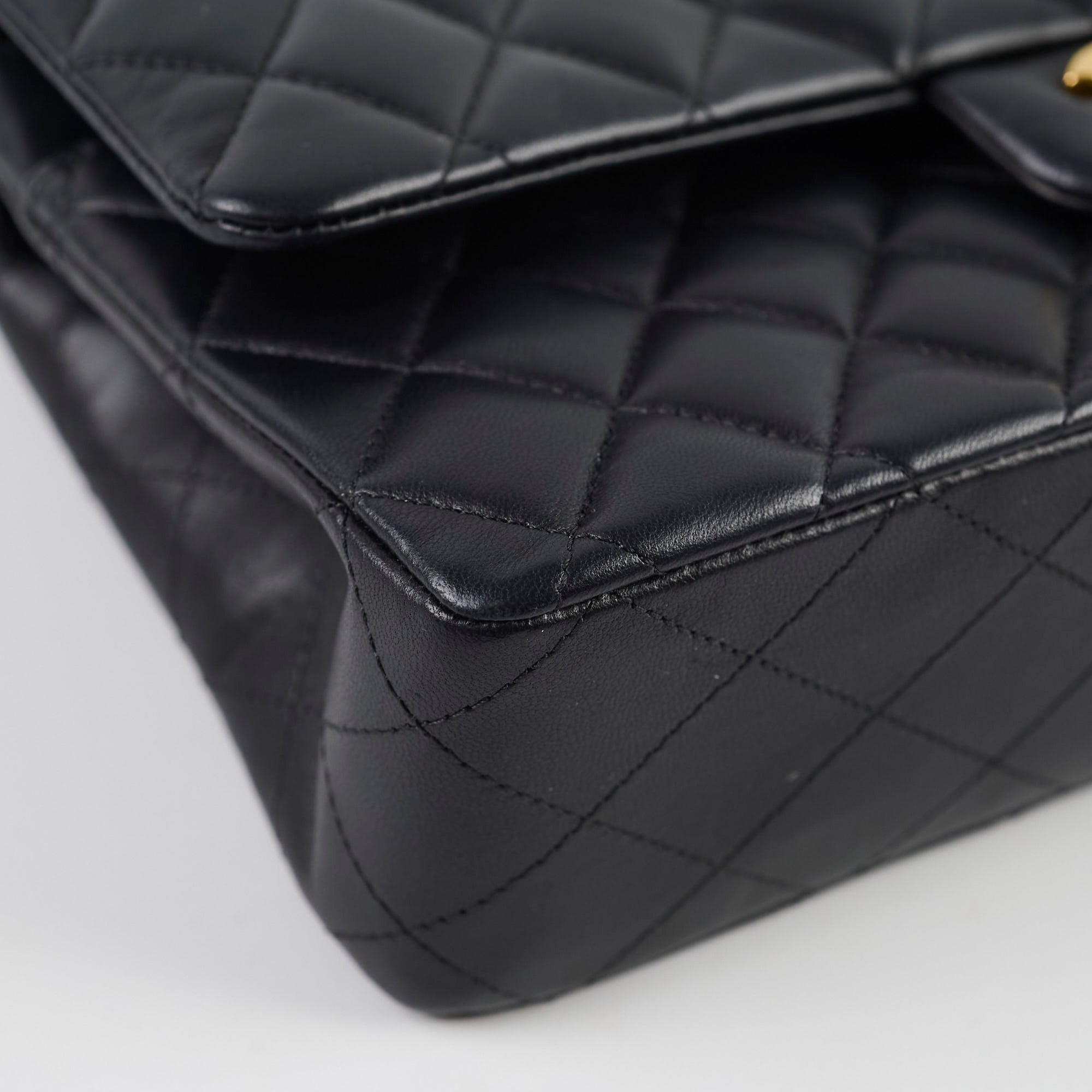 Chanel Classic Double Flap Bag Lambskin Leather Black 23cm - Luxury Designer Handbag for Women, Perfect for Evening Events & Special Occasions