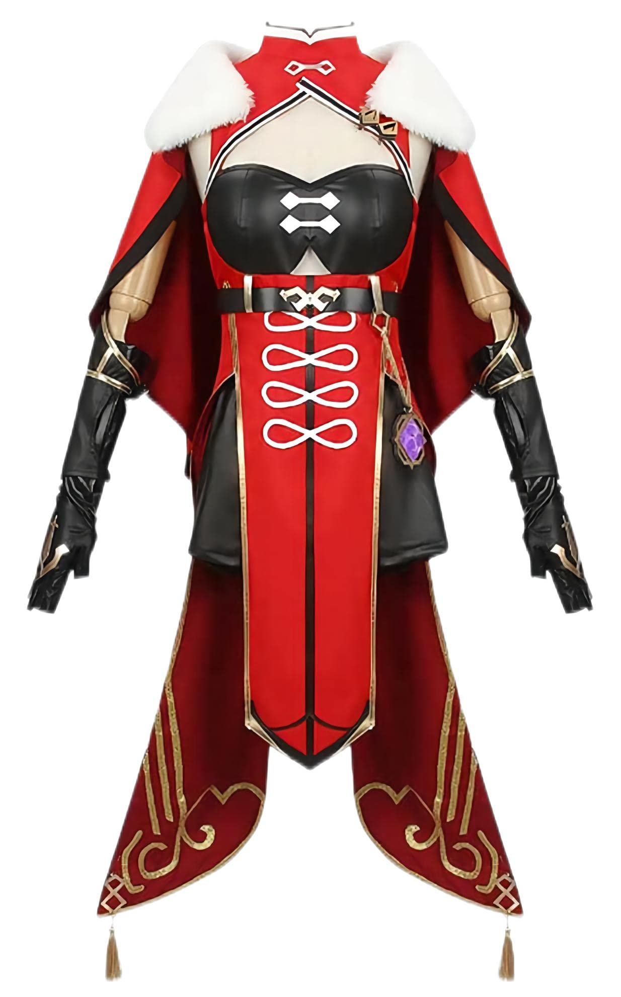 MonWel Genshin Impact Beidou Cosplay Costume Outfit Set with Cloak - Anime Game Character Halloween Costume for Conventions & Cosplay Events