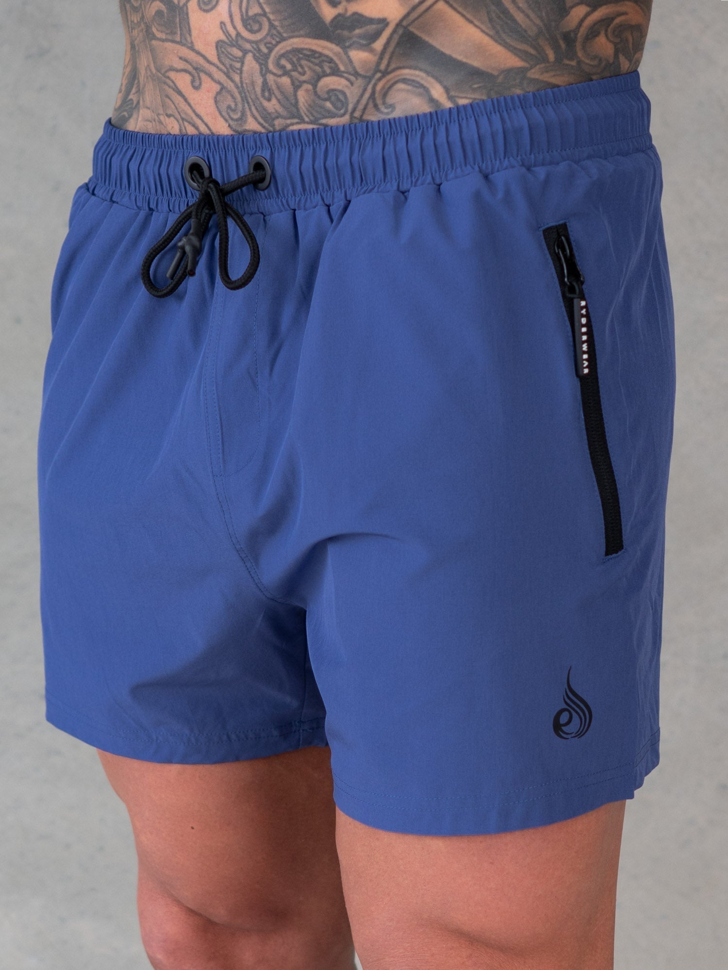 Adapt 5 Training Shorts for Men - Faded Navy Blue Gym Workout Shorts with Quick-Dry Fabric | Perfect for Running, Basketball & CrossFit Training