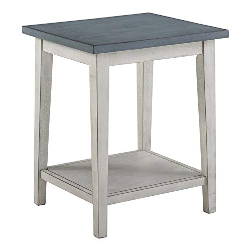 Furniture of America Deldrin Wood 1-Shelf Side Table in Blue - Modern End Table for Living Room, Bedroom, or Office - Perfect for Holding Lamps, Books, and Decor