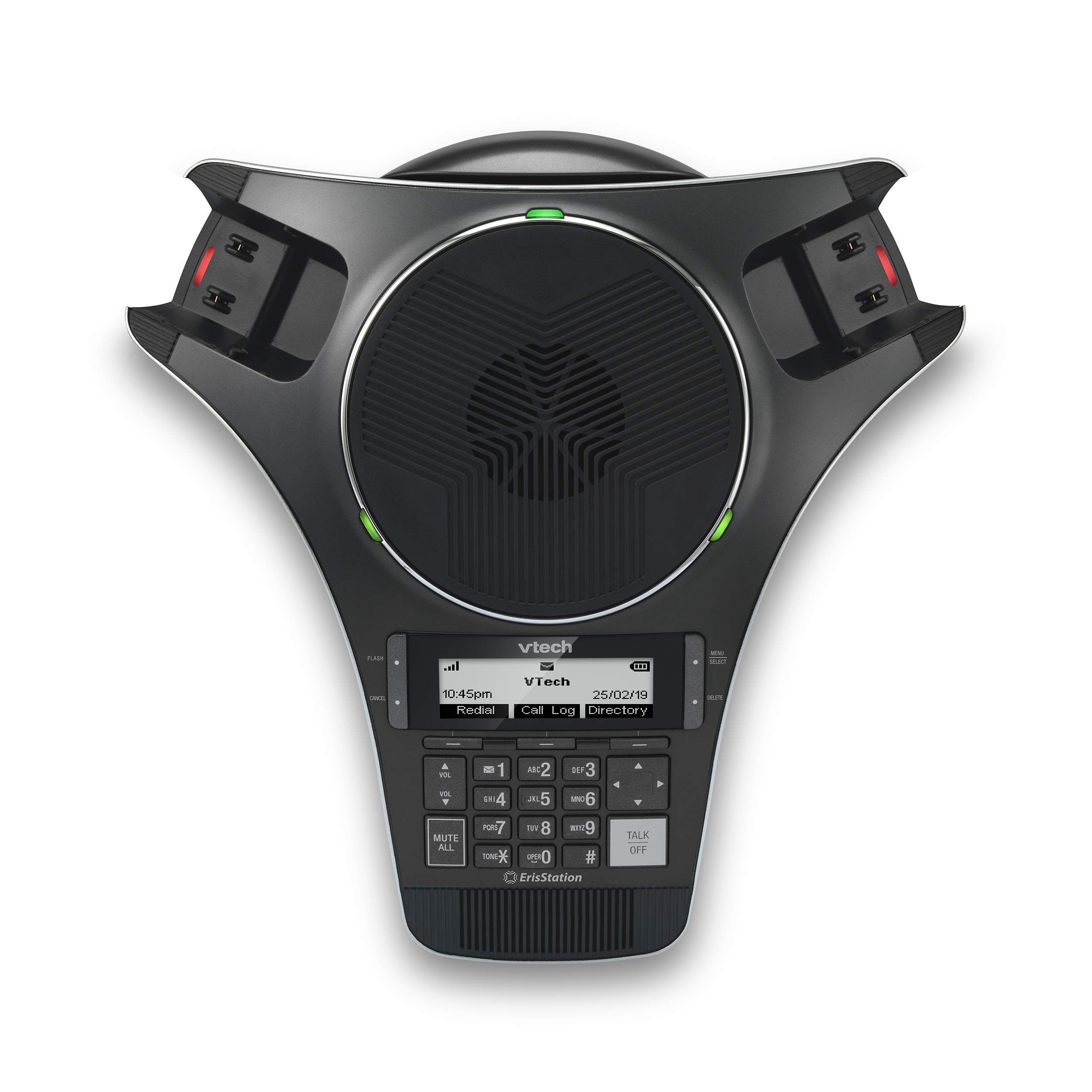 VTech VCS712 ErisStation DECT 6.0 Wireless Conference Phone with 2 Wireless Mics | Orbitlink Technology | Full-Duplex Speakerphone | 24-Hour Battery Life | Ideal for Small & Medium Business Meetings, Office Conferences & Remote Team Collaboration