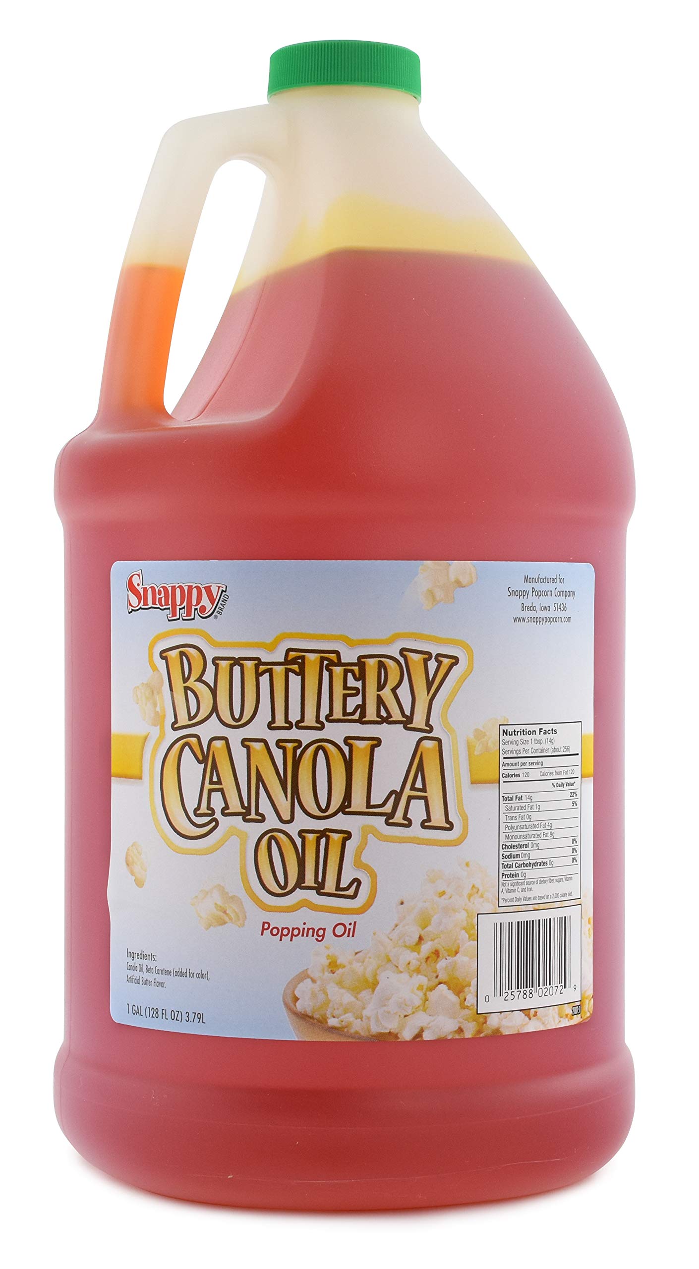 Premium Snappy Buttery Canola Popcorn Oil - 1 Gallon (4 Pack) - Non-GMO, High Smoke Point - Perfect for Movie Nights, Carnival Snacks & Home Theater Popcorn Machines