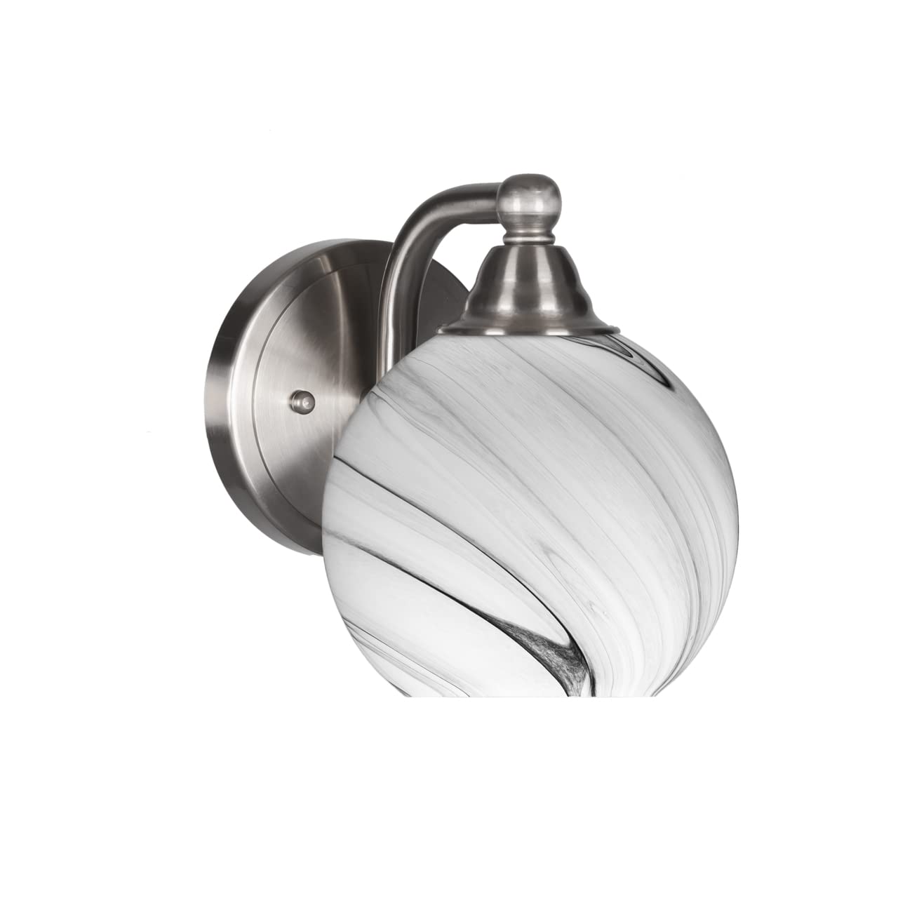 Toltec Lighting Paramount 1-Light Brushed Nickel Wall Sconce - Modern Fixture for Bedroom, Hallway & Entryway (Model 3421-BN-4109)
