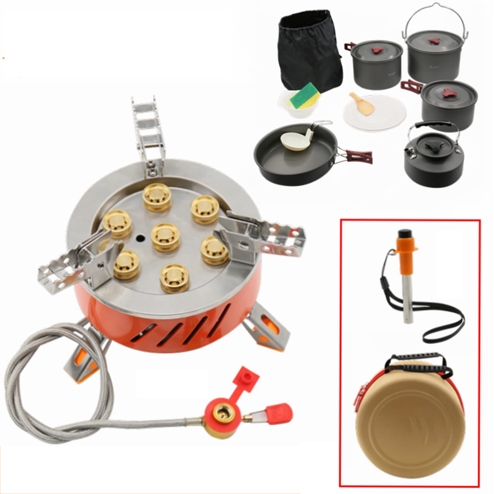 17800W Ultralight Portable Wind-Resistant Camping Stove with Piezo Ignition - Adjustable Backpacking Stove for Outdoor Cooking, Hiking, Mountaineering | Perfect for Camping Trips, Emergency Preparedness & Survival Gear
