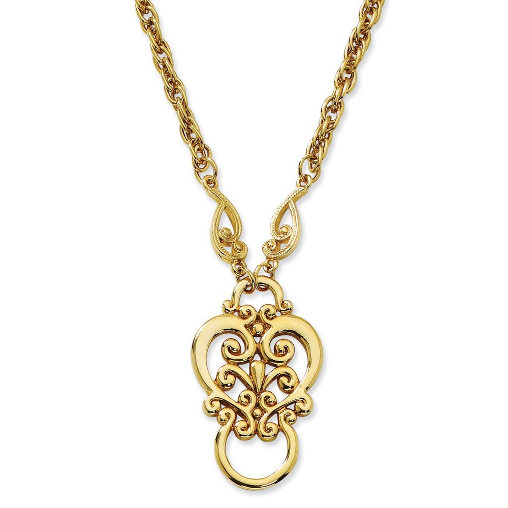 Jewels By Lux Fancy Scroll Eyeglass Holder Necklace - Stylish Eyewear Chain for Reading Glasses & Sunglasses - Perfect for Work, Travel, and Everyday Use