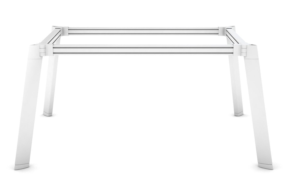 White Round Switch Table Frame - Adjustable Height for Living Room, Bedroom, or Office Use
