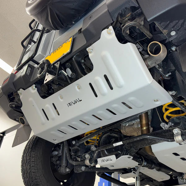 RIVAL 4X4 Aluminum Exhaust Skid Plate for 2023+ Ineos Grenadier - Heavy Duty Off-Road Protection for Rock Crawling & Overlanding Adventures