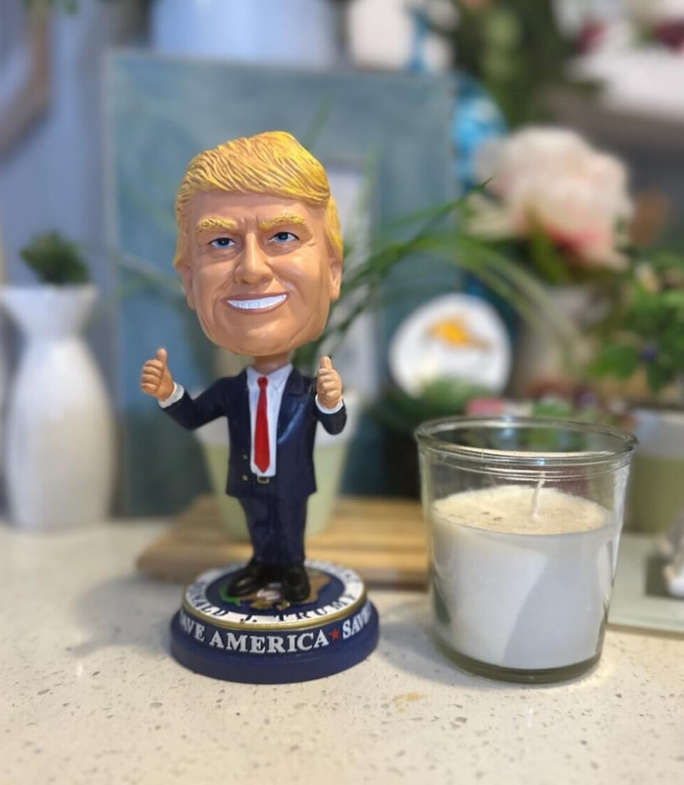 Trump 2024 Bobblehead - 'Save America' Collector's Edition Political Campaign Novelty Gift for Elections, Office Desk Decor & Conservative Memorabilia