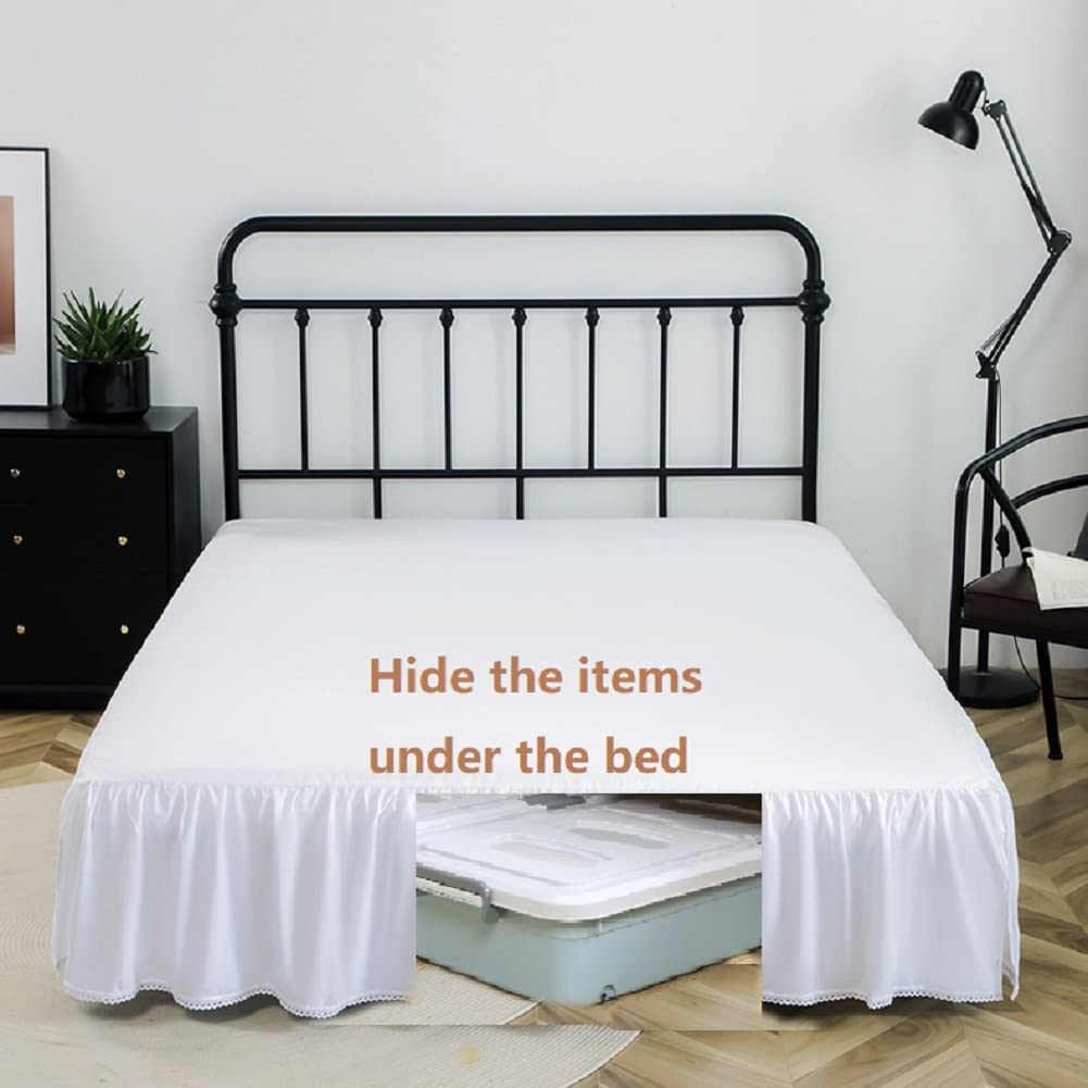 Elegant Ruffled Microfiber Bed Skirt with Split Corners - 14 Inch Drop, Twin Size (39