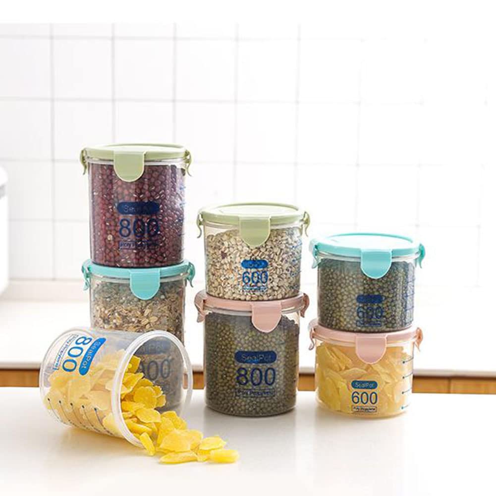 Airtight Cereal Storage Containers with Pour Spout - 800ml BPA-Free Food Storage for Kitchen & Pantry Organization - Perfect for Cereal, Rice, Pasta, Snacks & Baking Ingredients (Blue)