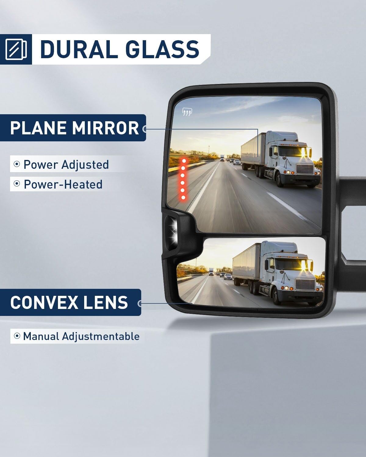 ECCPP Power Heated Towing Mirrors for 2003-2006 Chevy Silverado & GMC Sierra - Dynamic Running Lights, Arrow Turn Signals, Reverse Lights - Perfect for Towing, Camping & Off-Road Adventures