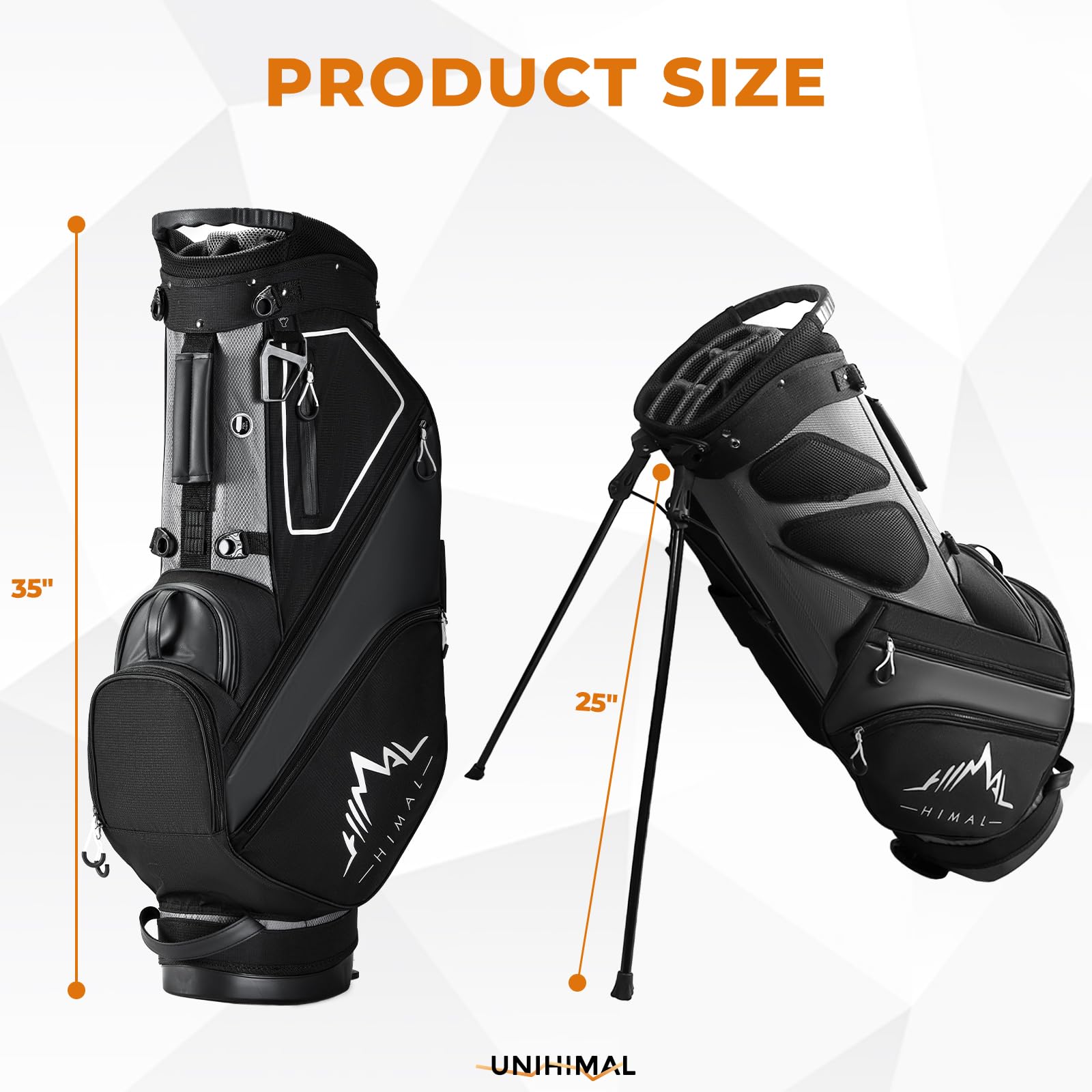 **14-Way Divider Lightweight Golf Stand Bag for Men & Women – Multiple Pockets, Dual Strap & Rain Cover – Perfect for Driving Range, Tournaments & Travel**