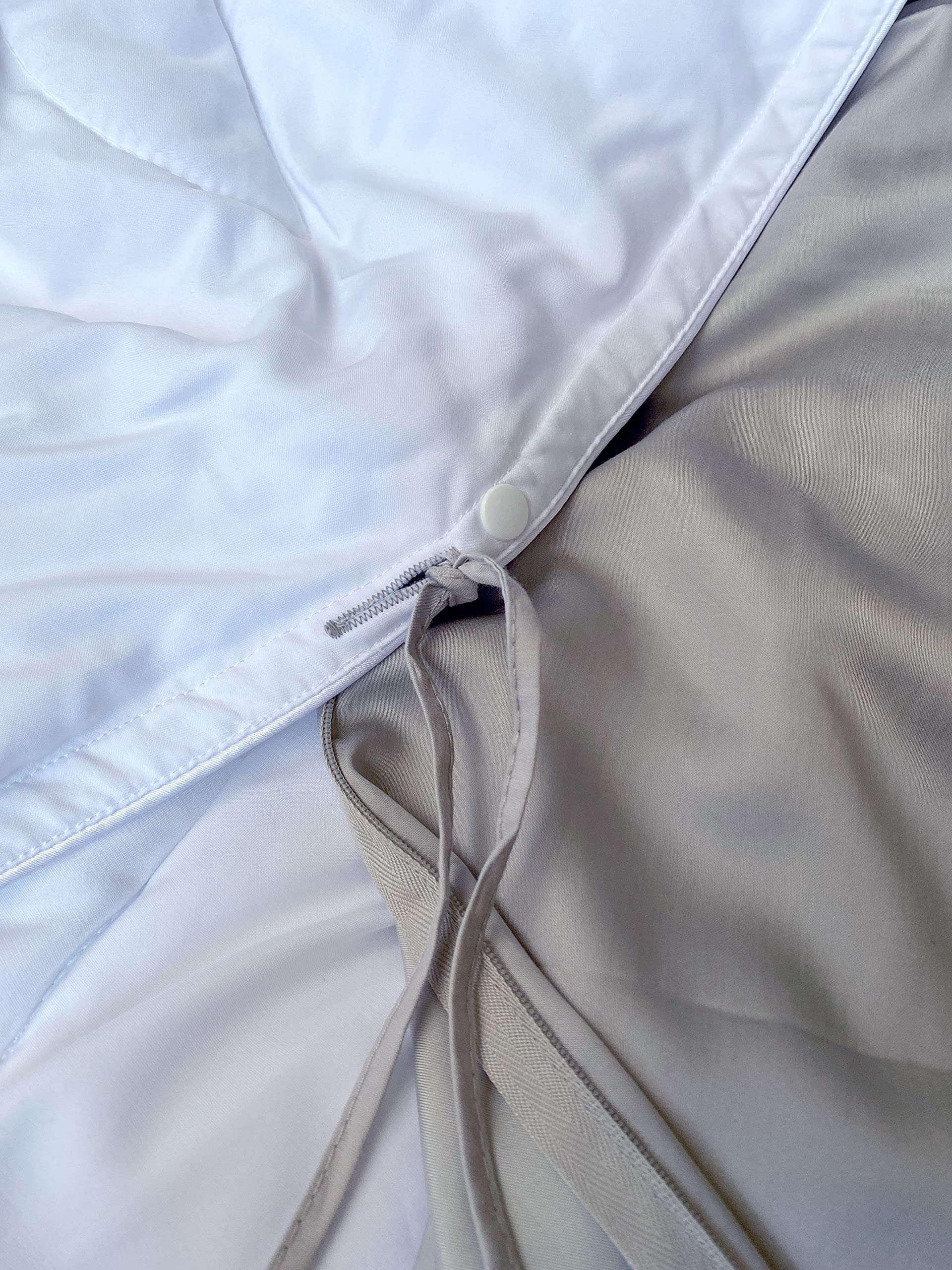 PureCare Cooling Bamboo Rayon Duvet Cover Set - Full/Queen Size, Breathable & Hypoallergenic, Ivory & Clay - Perfect for Hot Sleepers & Allergy Relief - Bedroom & Guest Room Luxury