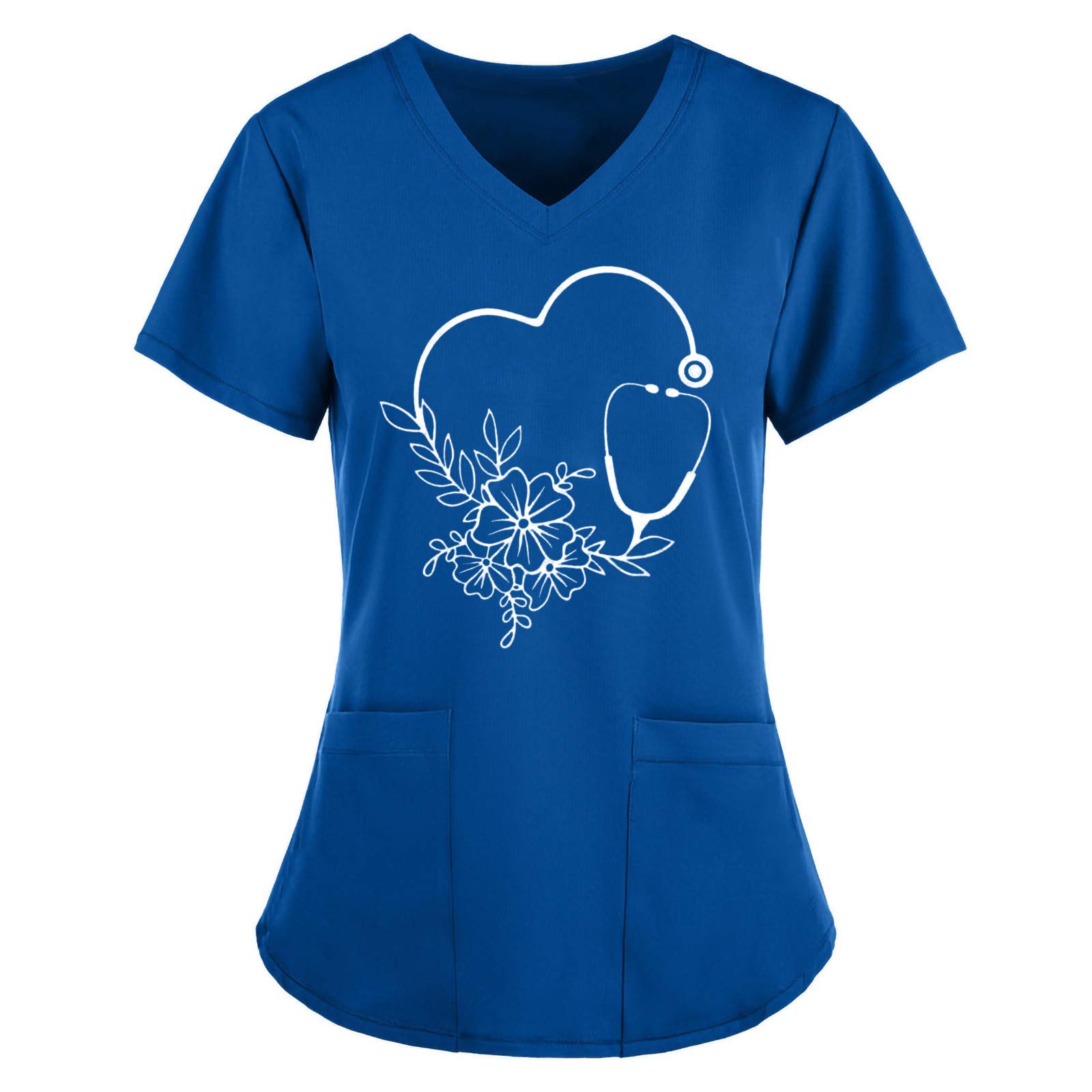 Women's Workwear Tops - Summer Short Sleeve V-Neck T-Shirts with Pocket | Comfortable Funny Graphic Casual Tunic Tee for Office, Outdoor & Daily Wear