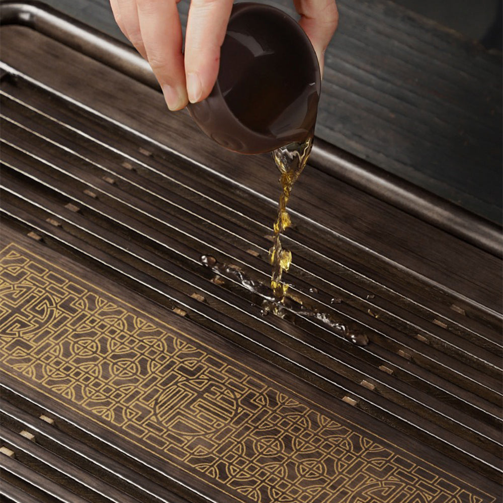 Premium Lithocarpus Glaber Wood Gongfu Tea Tray - Handcrafted Chinese Tea Ceremony Tray for Brewing & Serving - Perfect for Home, Office & Tea Shops