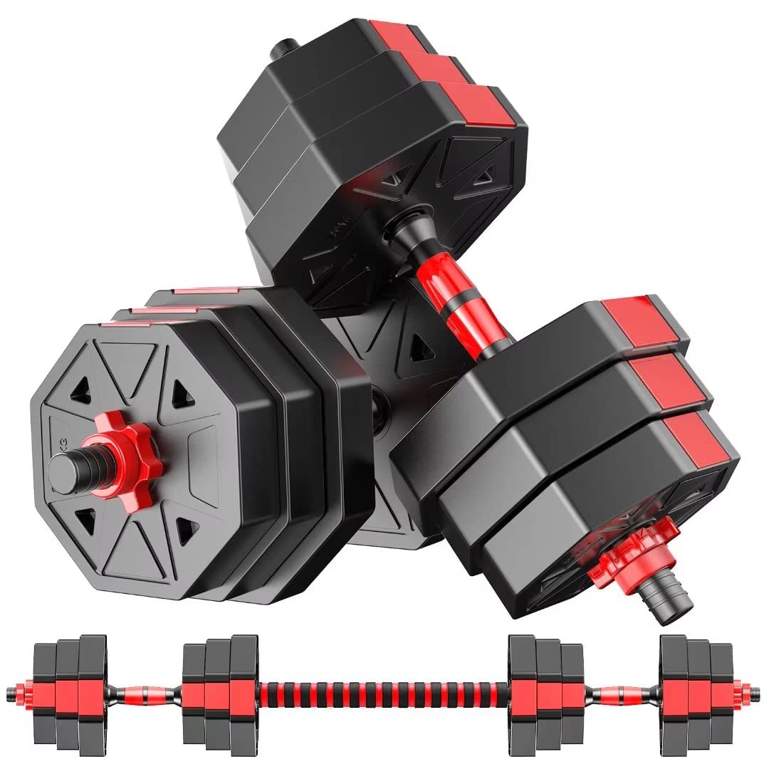 Adjustable Dumbbell Set 20 Lbs - Hexagon Non-Rolling Free Weights for Home Gym, Strength Training & Workout - Perfect for Home Fitness, Weight Lifting & Muscle Building