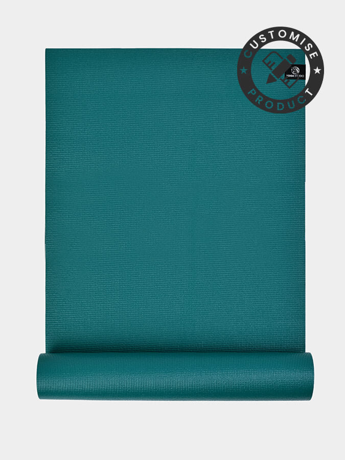 Custom Personalized Yoga Mat 6mm Thick - Eco-Friendly Non-Slip Teal Yoga Mat with Your Own Design - Perfect for Home Workouts, Studio Classes & Meditation Practice
