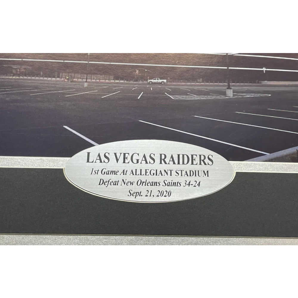 Las Vegas Raiders NFL Fan License Plate Framed Collage - Derek Carr Memorabilia for Allegiant Stadium - Perfect for Man Cave, Sports Bar & Game Room Decor