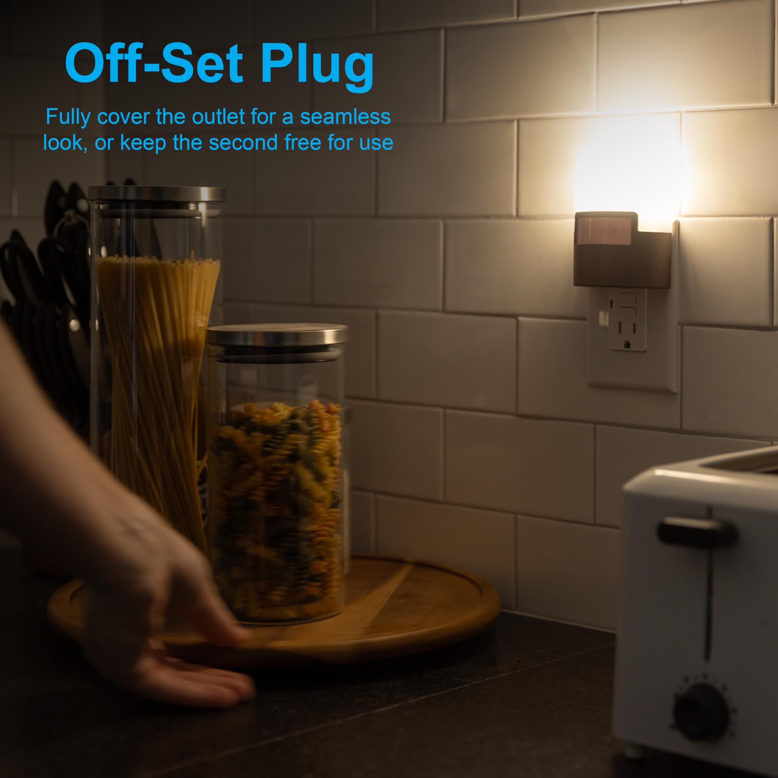 GE LED Motion Sensor Night Light - 40 Lumens Soft White Plug-in Wall Light, UL Certified & Energy Efficient - Perfect for Bedroom, Bathroom, Kitchen, Hallway (Bronze, 1 Pack) | Night Light for Kids, Adults, Seniors & Home Safety