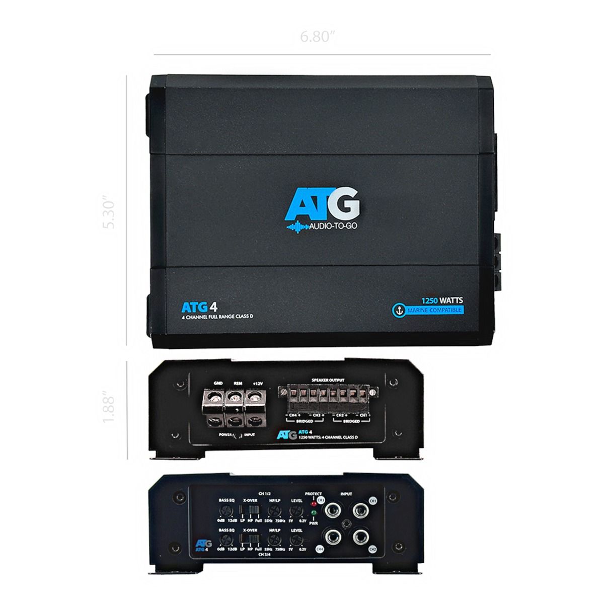 1000W Class D 4 Channel Full Range Mini Amplifier - Compact Power Amp for Car Audio, Home Theater & DJ Systems | High Performance Stereo Sound System