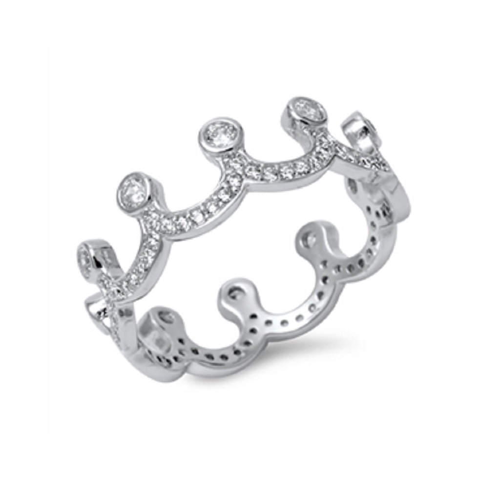 Royal King Ring with Cubic Zirconia in Sterling Silver - Elegant Jewelry for Men, Perfect for Weddings, Prom, and Special Occasions