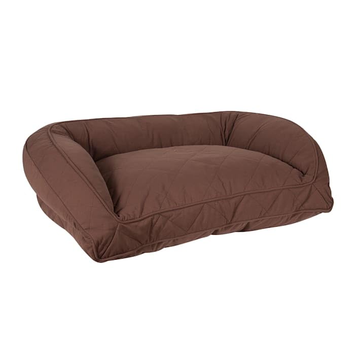 Premium Carolina Pet Chocolate Quilted Bolster Dog Bed - Soft & Supportive Small Dog Bed with Removable Cover - Perfect for Crates, Living Rooms & Bedrooms