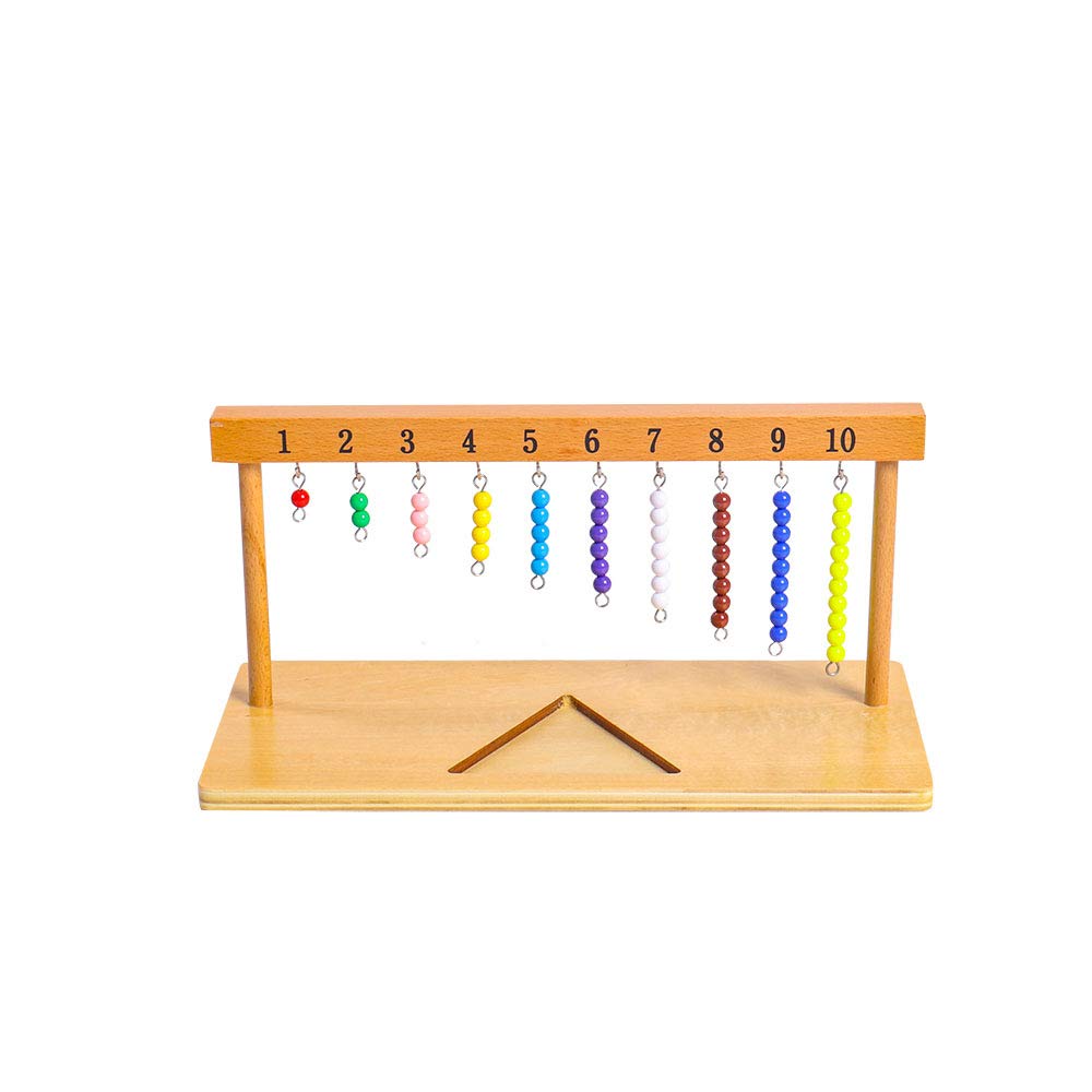 Montessori Math Toys for Toddlers 1-20 - Colorful Bead Stairs & Hanger with Counting Beads | Preschool Learning Tools & Educational Materials | Perfect for Homeschooling & Classroom Math Activities