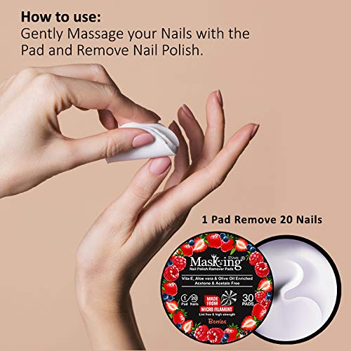 Premium MasKing Beauty Facial Sheet Mask Set - Kiwi, Potato, Green Tea & Honey Extract (4-Pack) | Diva Berries Nail Polish Remover Pads (30 Count) - Hydrating & Gentle for Women & Men - Perfect for Spa Nights & Travel Skincare Routine