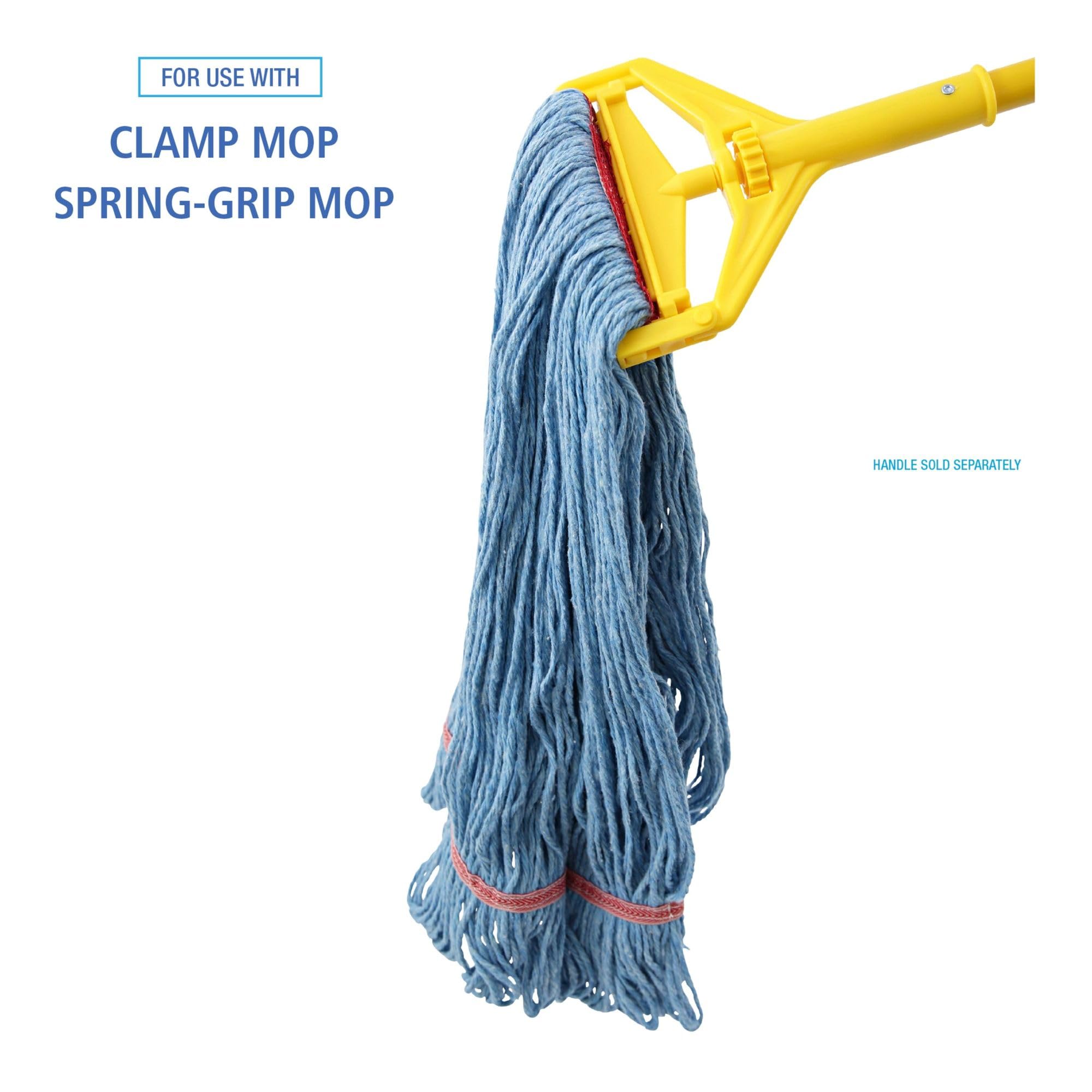 Boardwalk BWK503BLNB 1 Inch Super Loop Cotton/Synthetic Fiber Wet Mop Head - Large, Blue (12/Carton) - Heavy Duty Commercial Cleaning for Floors, Kitchens & Hospitals