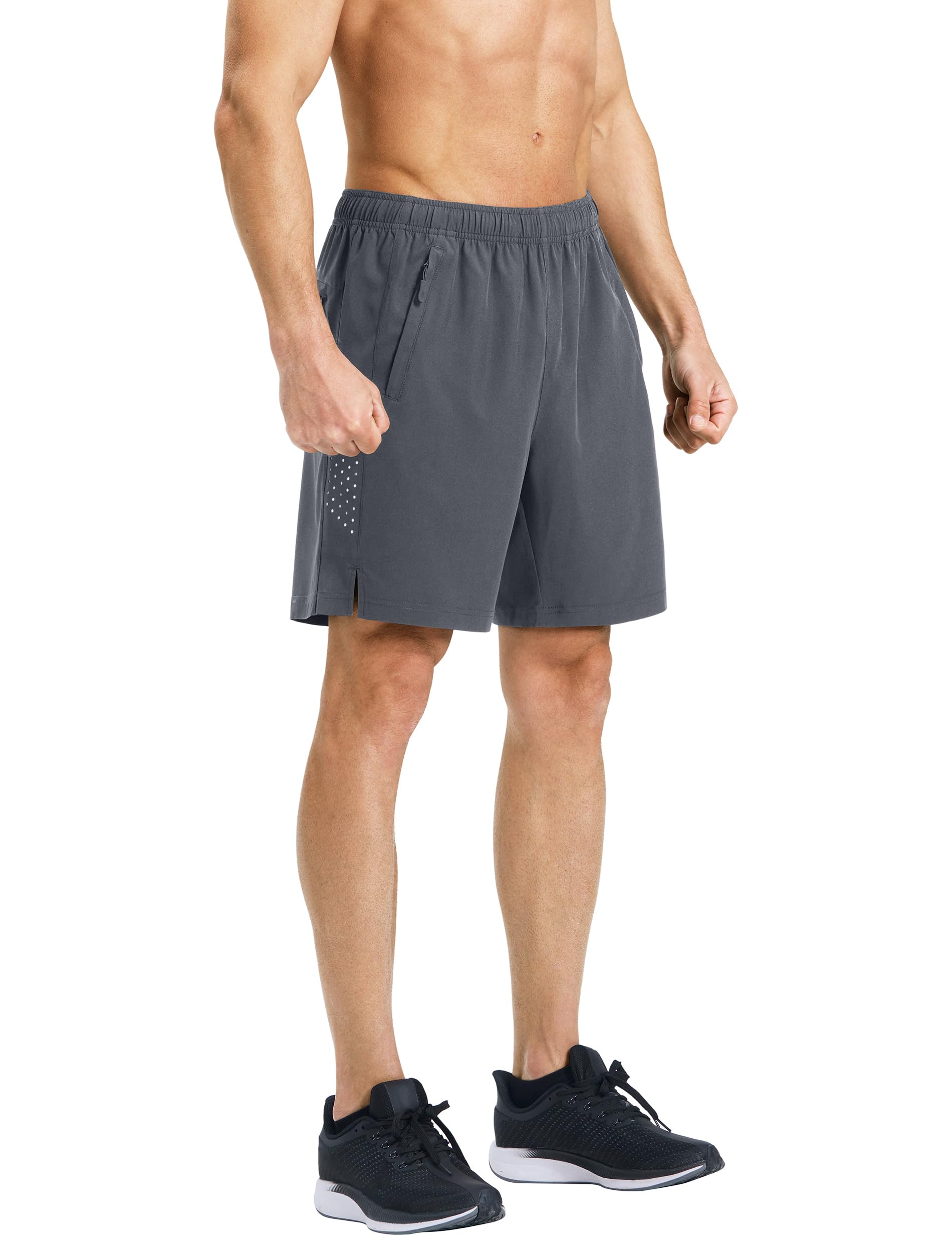Men's 7 Inch Running Shorts Quick Dry Lightweight Athletic Workout Shorts with 3 Zipper Pockets for Gym, Tennis & Outdoor Sports | Breathable Comfort for Jogging, Training & Active Lifestyle
