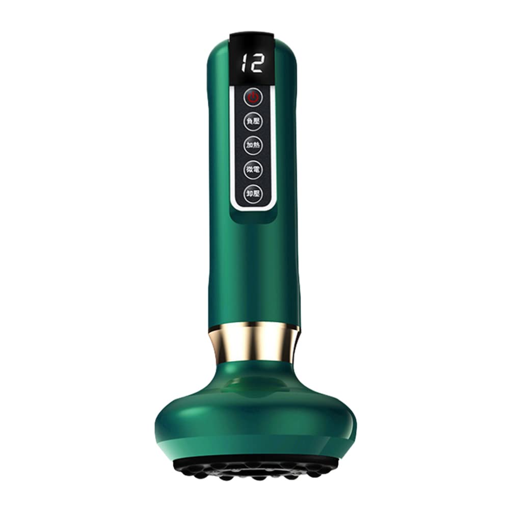 DOITOOL Electric Neck and Back Massager - Portable Vacuum Cupping Therapy for Muscle Pain Relief, Green - Perfect for Home, Office, and Travel Use