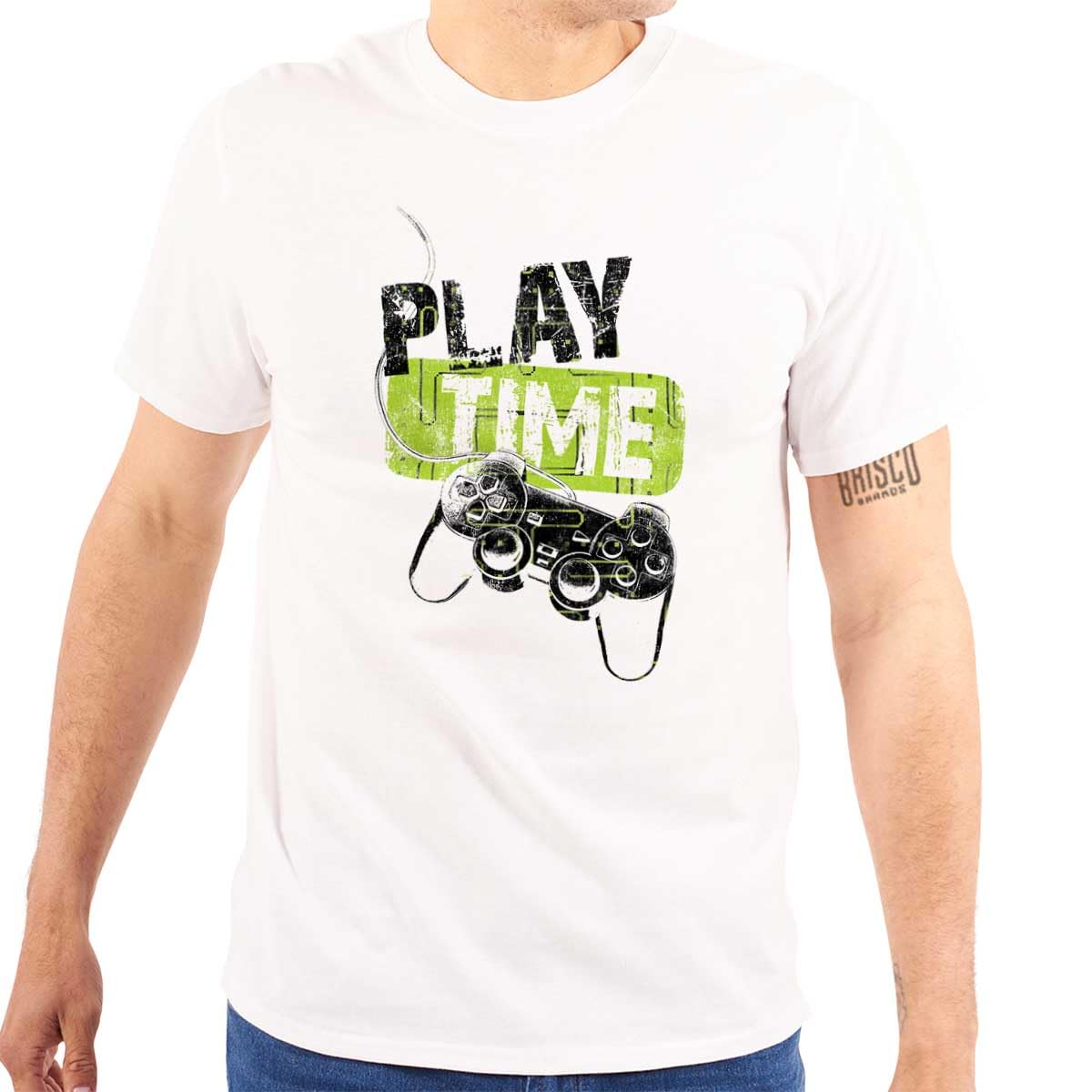 Play Time Video Game Gaming Nerd Graphic T-Shirt for Men - Cool Gamer Tees for Casual Wear, Gaming Events & Geek Culture