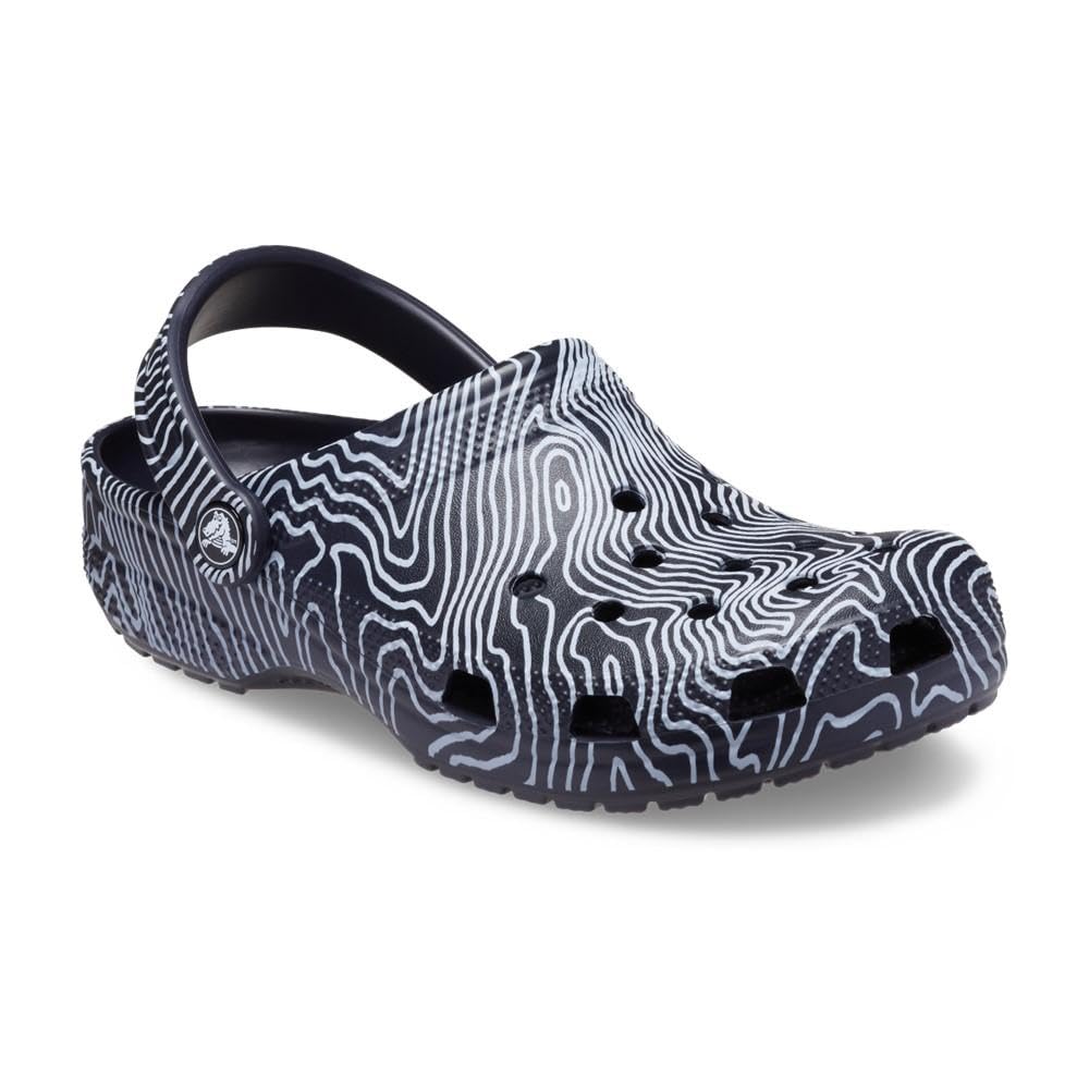 Crocs Unisex Classic Graphic Clogs for Men & Women - Comfortable Slip-On Shoes for Casual Wear, Beach, Pool & Outdoor Activities